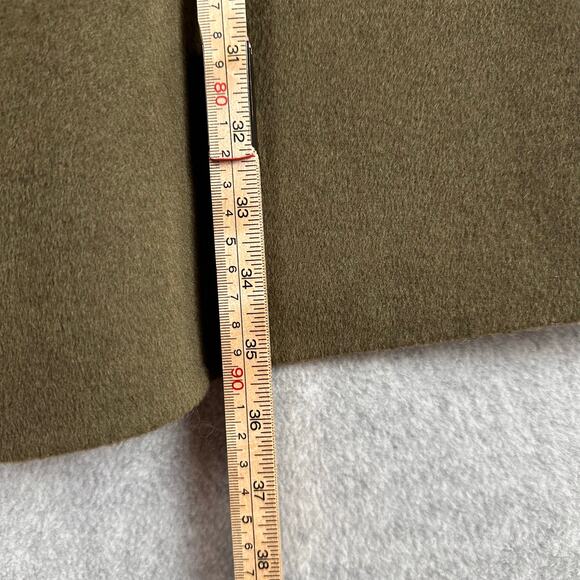 Talbots Double Open Face Fly Away Vest Size M Olive Green Wool Blend Long - Picture 10 of 10